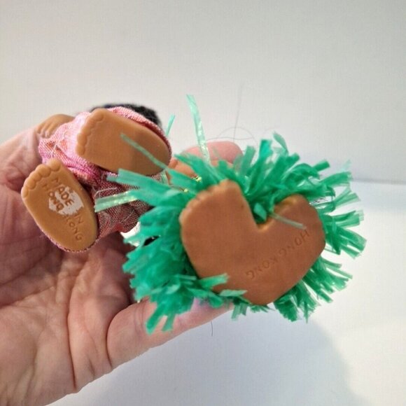 Hawaiian Rubber 5" Hula Boy Girl Dolls Hong Kong Grass Skirt Souvenir - Picture 9 of 11